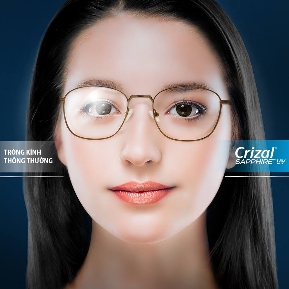 Tròng Kính Chống Chói Crizal Sapphire 360 Essilor 1.59 Airwear