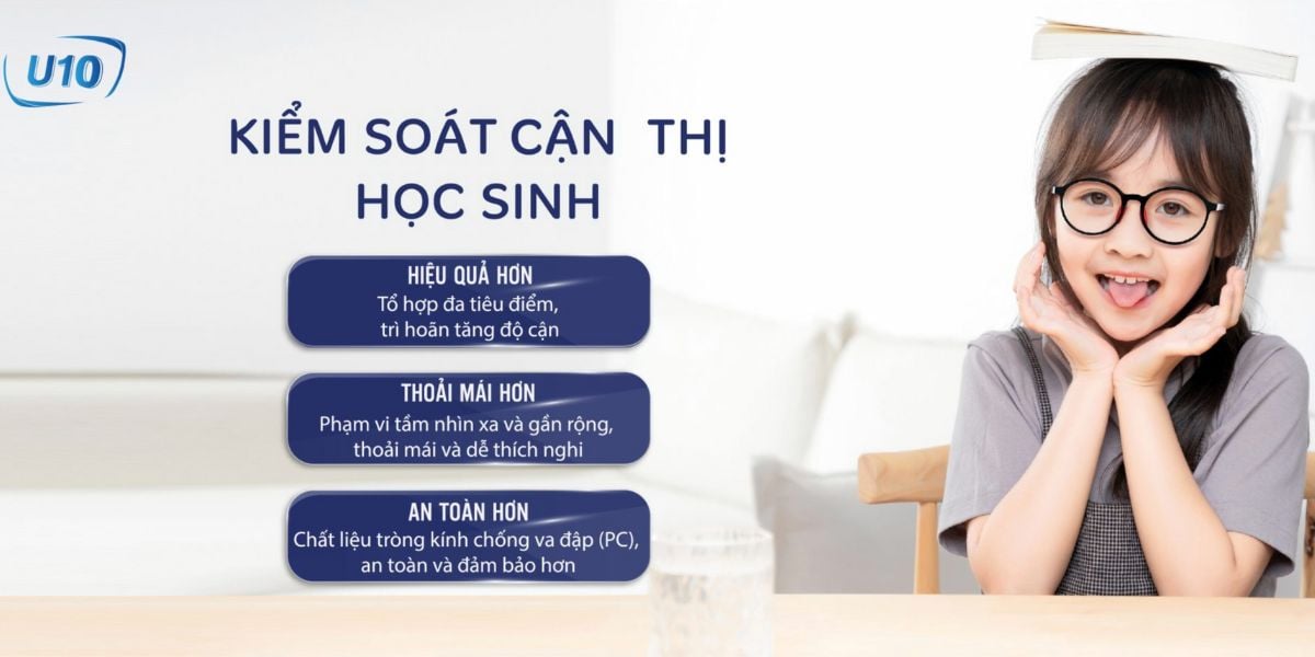 Tròng Kính Kiểm Soát Cận Thị Học Sinh Chemi Myopia Control Lens 1.59 PC U10