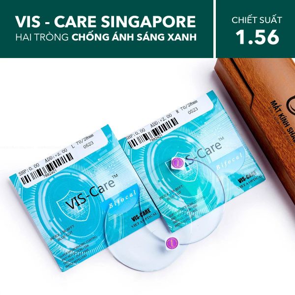 Tròng Kính Hai Tròng Chống Ánh Sáng Xanh Vis Care BFFT BLUE CUT HMCS 1.56