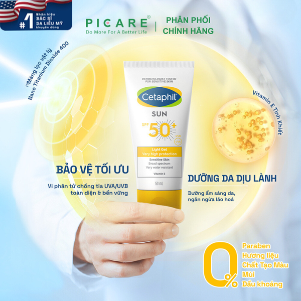 Gel chống nắng vật lý dịu lành cho da nhạy cảm Cetaphil