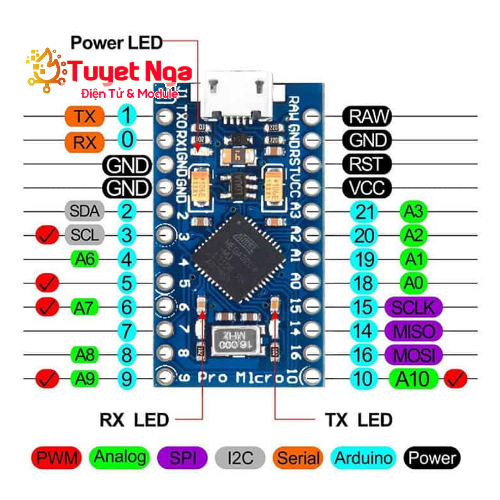 Arduino Pro Micro – ĐIỆN TỬ TUYẾT NGA