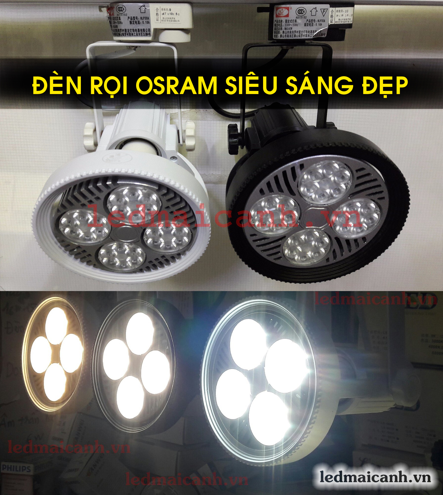 đèn rọi ray siêu sáng đẹp osram 15w