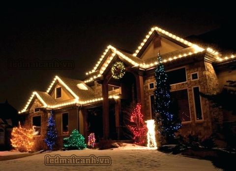 dây đui bóng đèn gắn tường trang trí tòa nhà