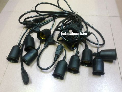 dây đui đèn E27 ngoài trời giá rẻ 5m 10 đui