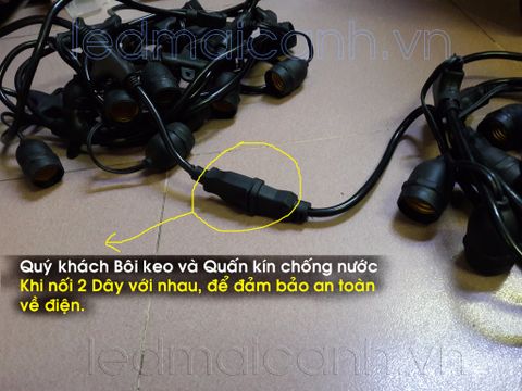 dây đui ngoài trời trang trí quán cafe