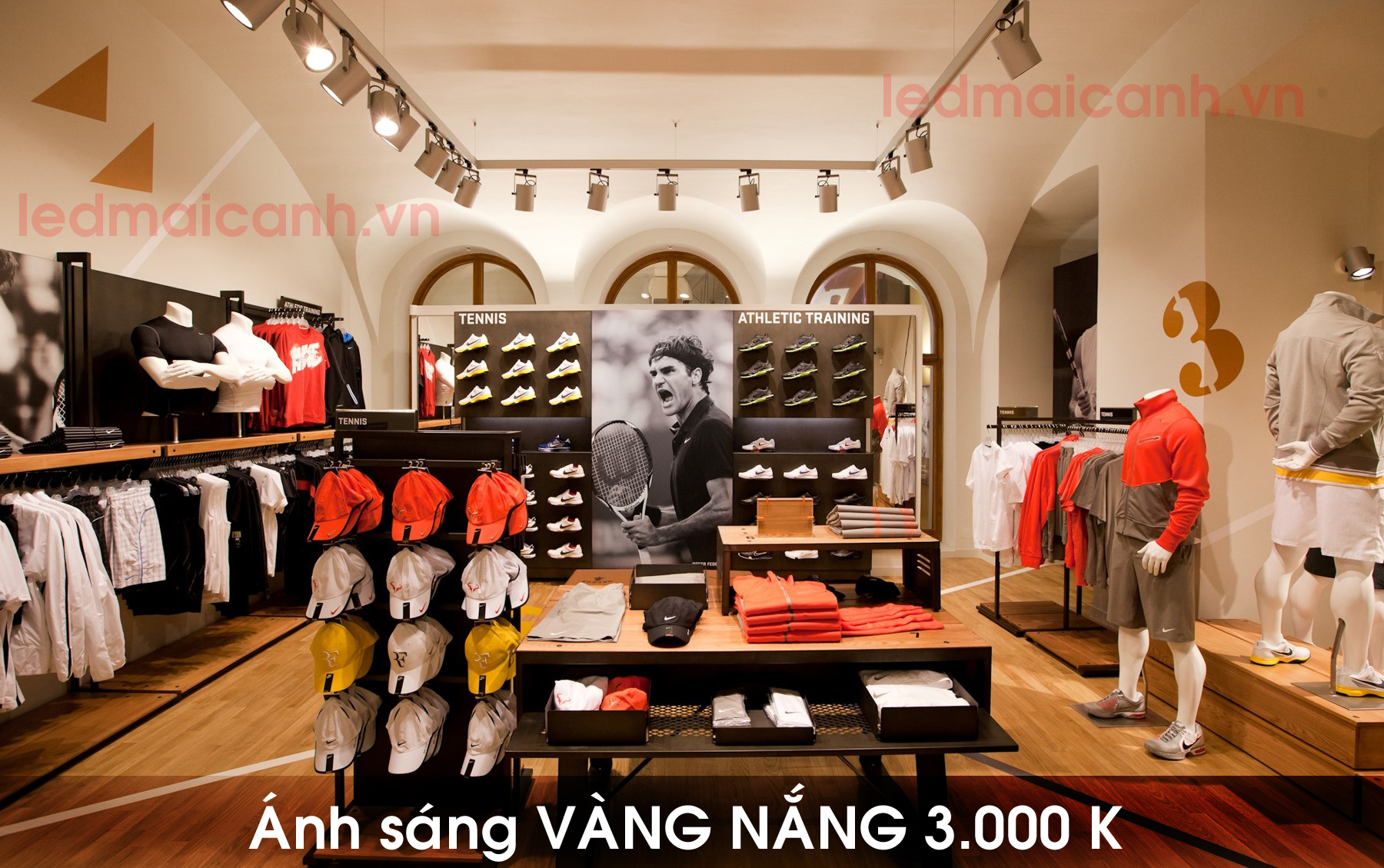 ánh sáng vàng cho shop thời trang