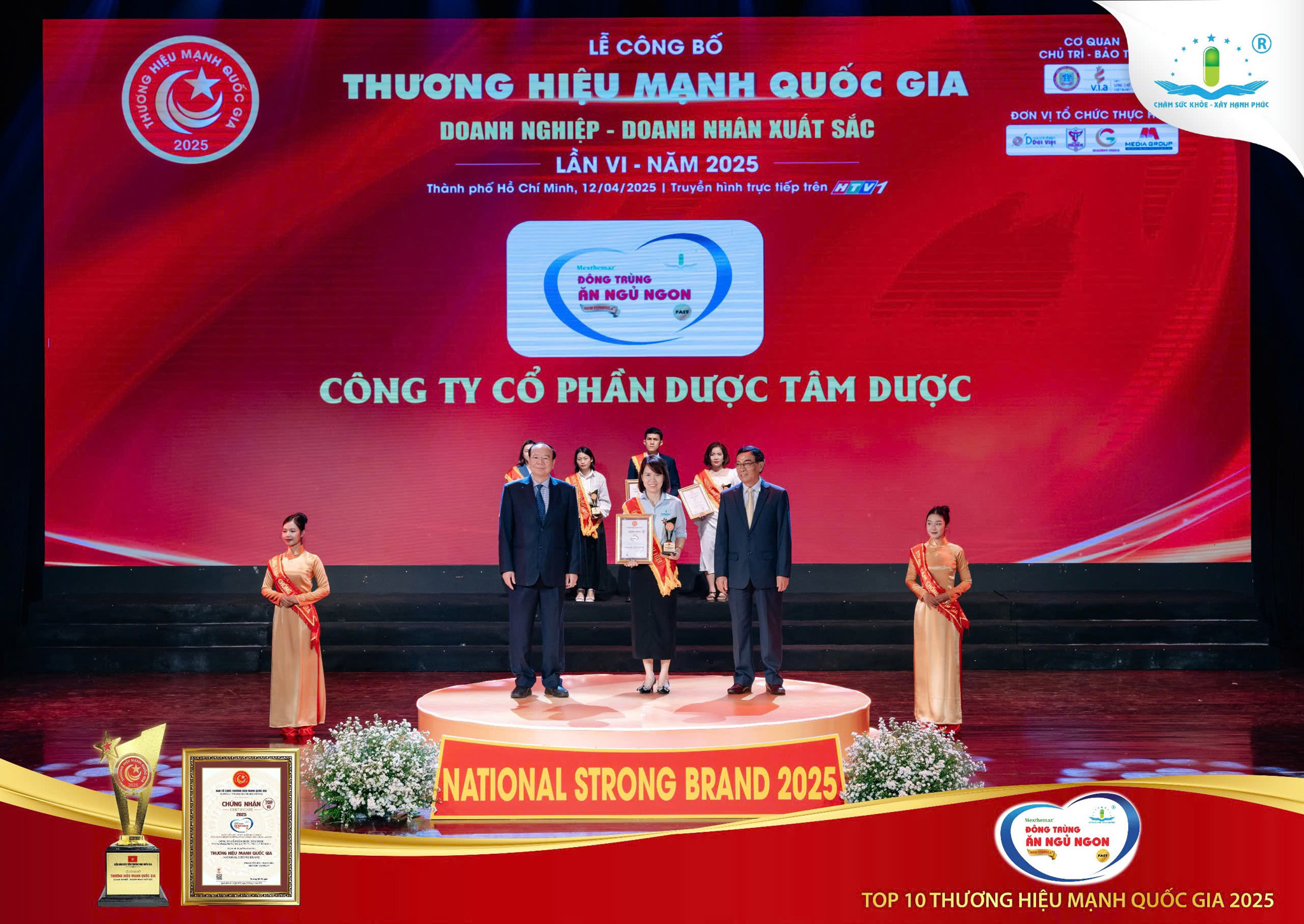 MEXTHEMAZ ĐÔNG TRÙNG ĂN NGỦ NGON FAST – VINH DỰ LỌT TOP 10 THƯƠNG HIỆU MẠNH QUỐC GIA 2025!