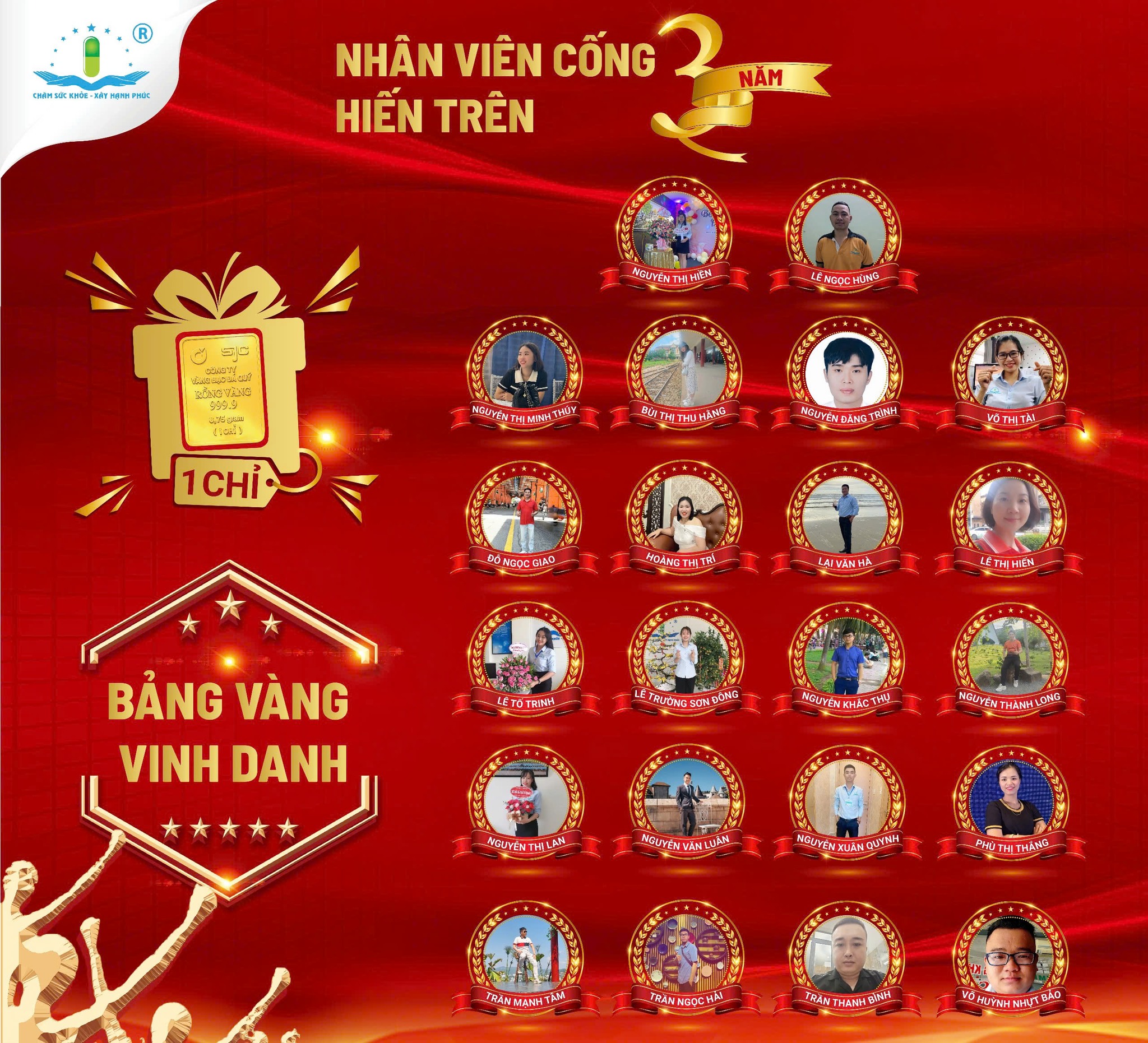 TÔN VINH NHỮNG NHÂN VIÊN GẮN BÓ TRÊN 3 NĂM CÙNG TÂM DƯỢC GROUP