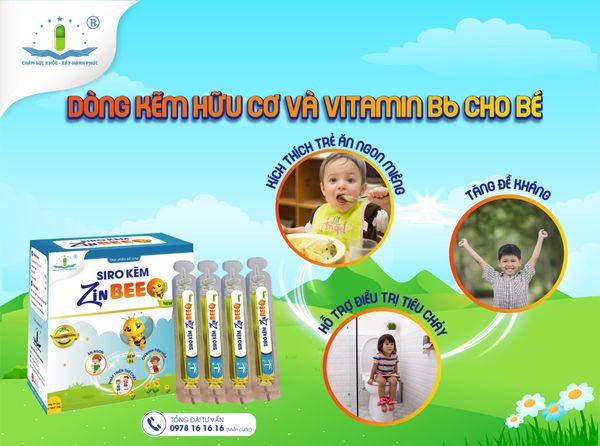 SIRO KẼM ZINBEEO - DÒNG KẼM HỮU CƠ VÀ VITAMIN B6 CHO BÉ