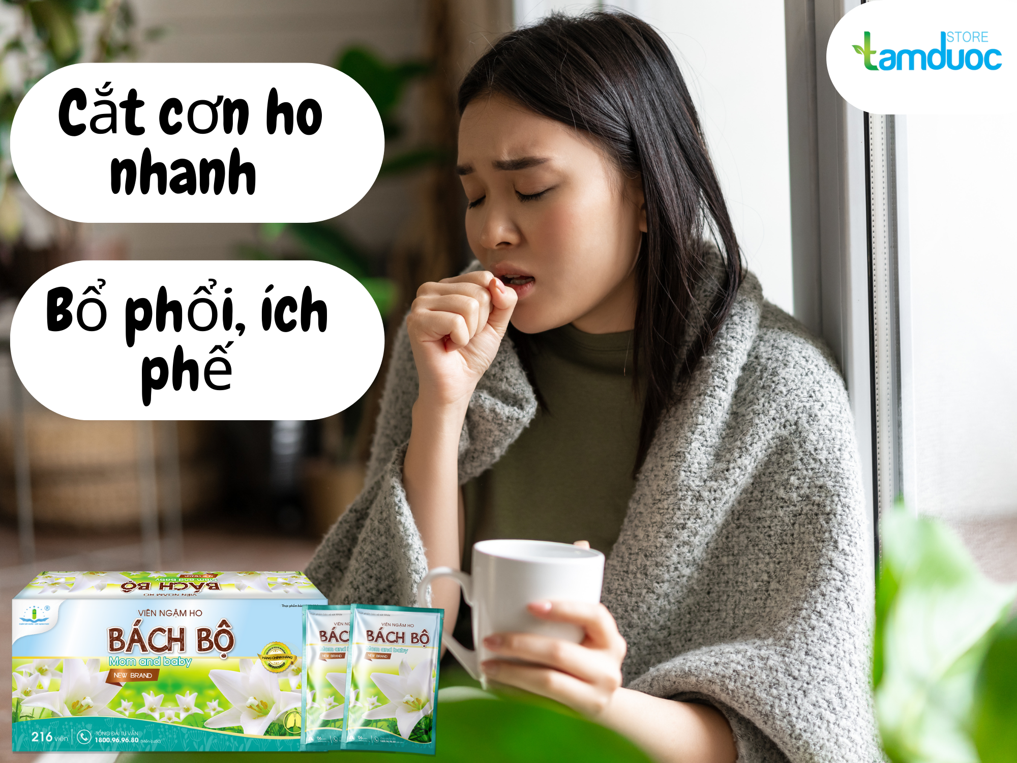 CẮT NHANH CƠN HO VỚI VIÊN NGẬM HO BÁCH BỘ TIỆN LỢI