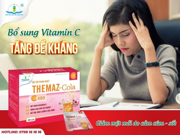 BỘT SỦI THANH NHIỆT THEMAZ COLA C400 BỔ SUNG VITAMIN C TĂNG ĐỀ KHÁNG