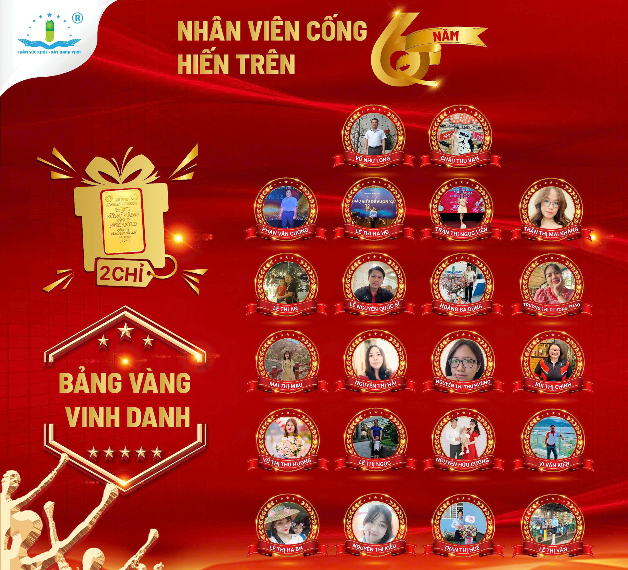 VINH DANH NHỮNG NHÂN VIÊN ĐỒNG HÀNH CÙNG TÂM DƯỢC GROUP HƠN 6 NĂM