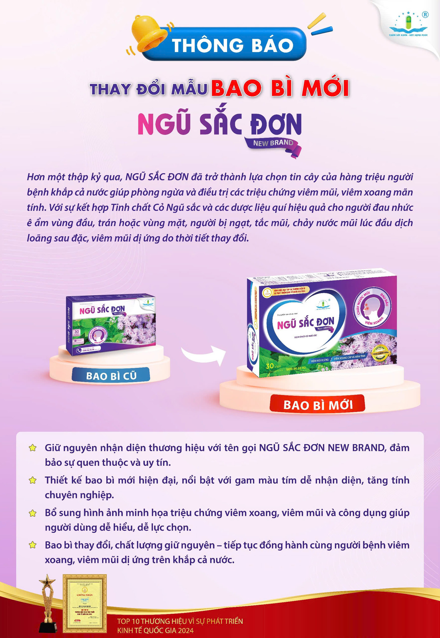 NGŨ SẮC ĐƠN RA MẮT BAO BÌ MỚI – VẺ NGOÀI HIỆN ĐẠI, CHẤT LƯỢNG VẪN NGUYÊN VẸN!