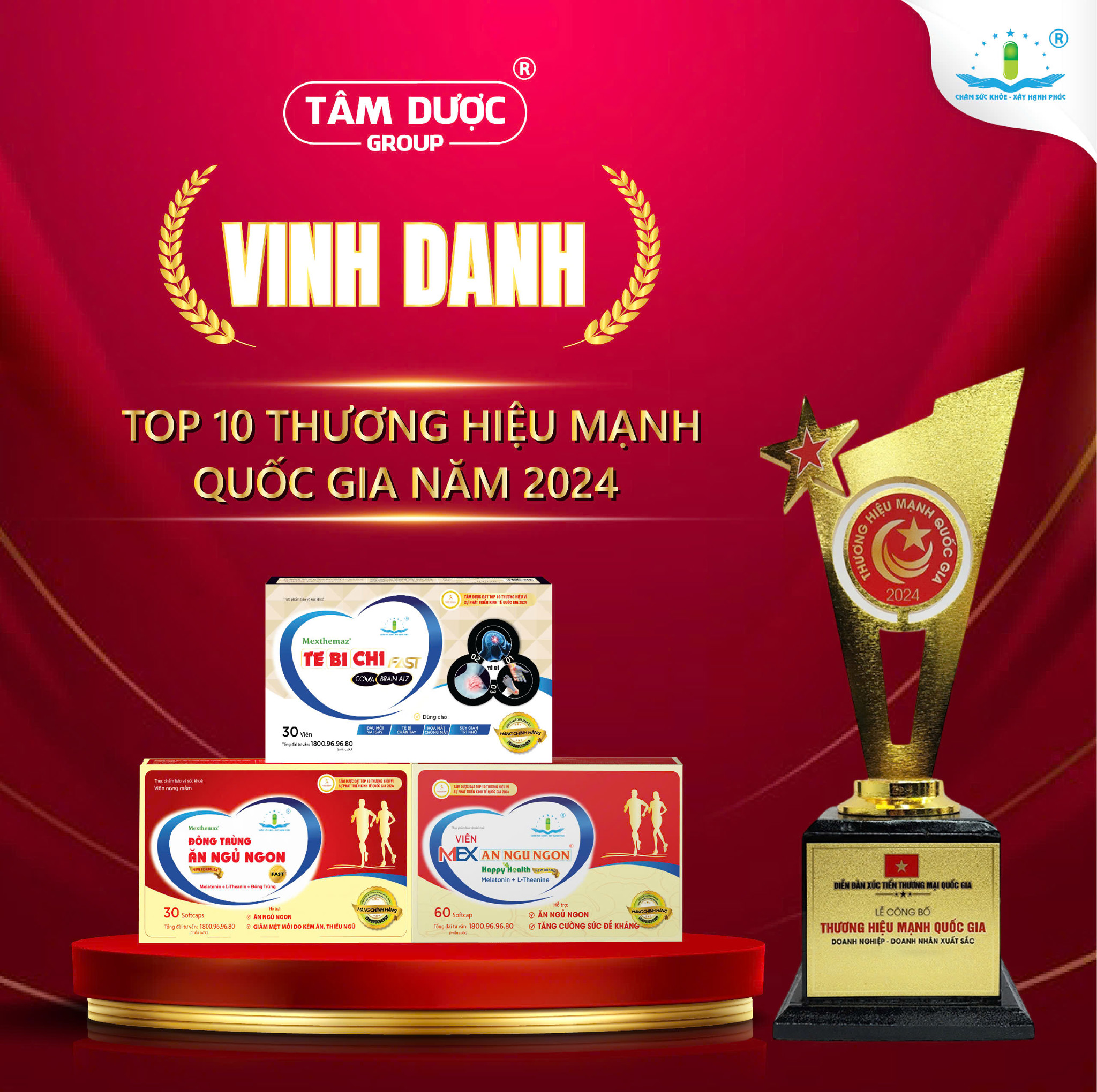 Dược Tâm Dược được vinh danh tại giải thưởng THƯƠNG HIỆU MẠNH QUỐC GIA 2025