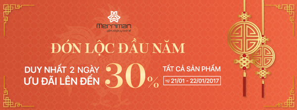 MERRIMAN GIẢM GIÁ CỰC SỐC DỊP ĐẦU NĂM MỚI