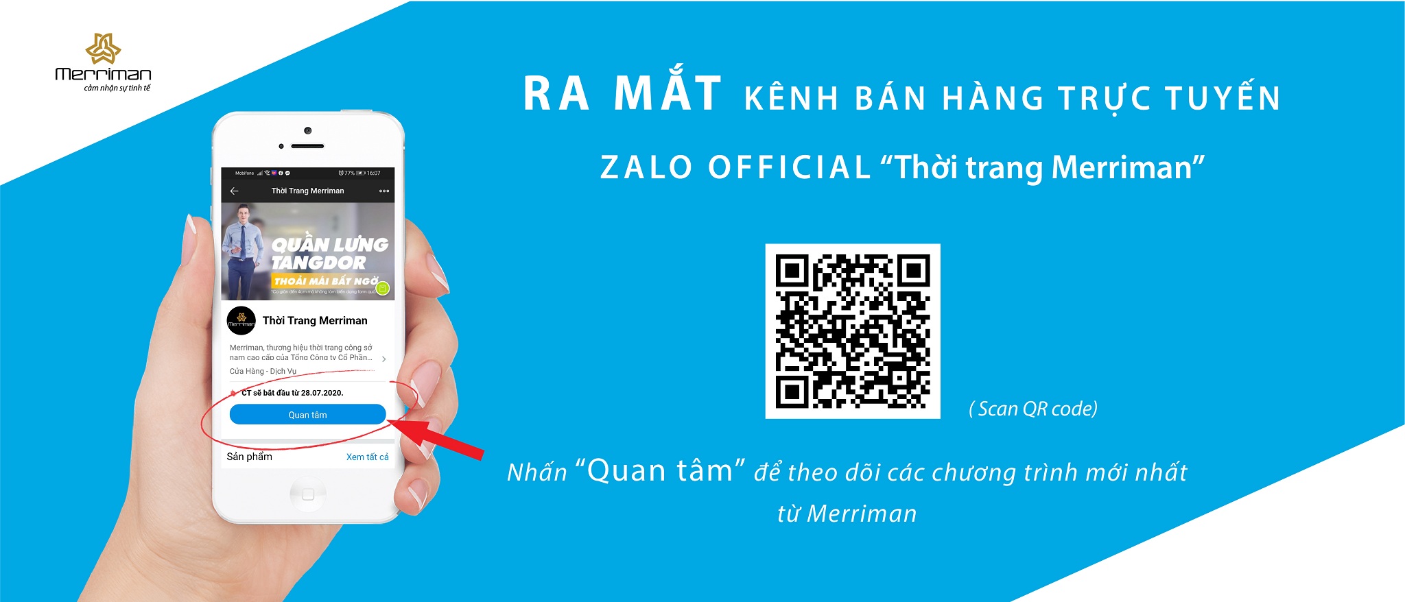 RA MẮT KÊNH HỖ TRỢ BÁN HÀNG TRỰC TUYẾN TRÊN ZALO – THỜI TRANG MERRIMAN