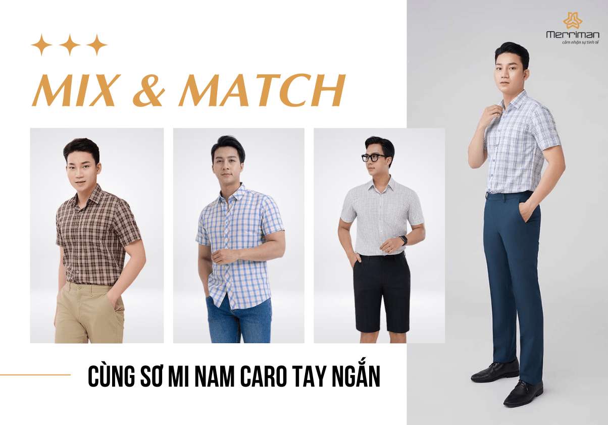 Gợi ý cách phối đồ cùng sơ mi nam caro tay ngắn