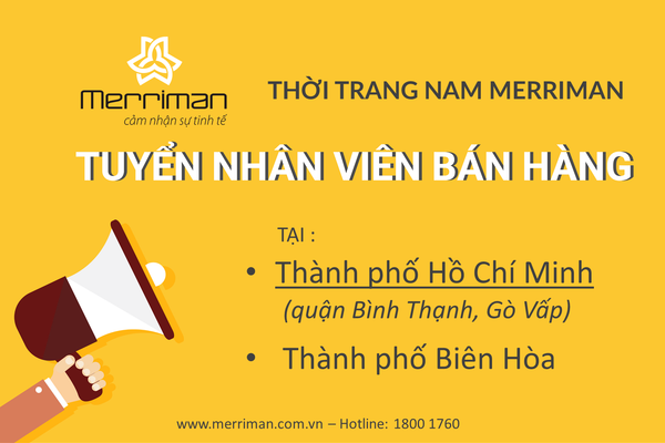 TUYỂN NHÂN VIÊN BÁN HÀNG TẠI TP HỒ CHÍ MINH VÀ TP BIÊN HÒA