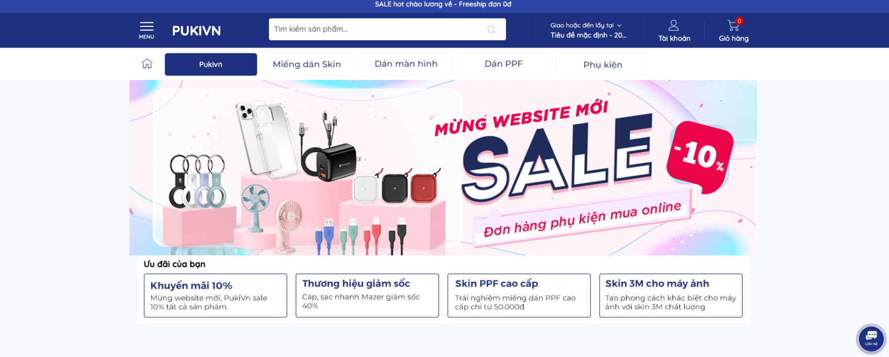 Mừng Website mới, Pukivn giảm 10% đơn hàng Online, đặt hàng ngay thôi nào!!