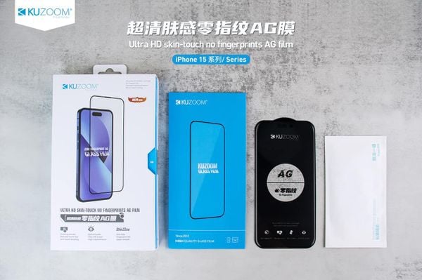 Kính cường lực nhám chống vân tay Kuzoom cho iPhone