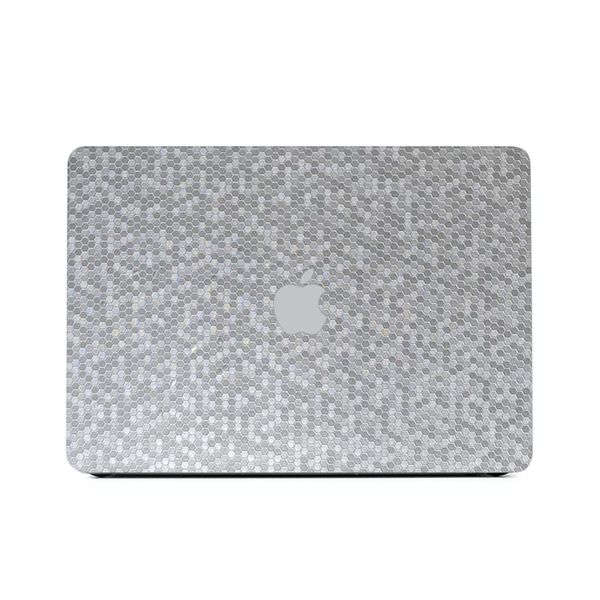 skin macbook silver gray honeycomb