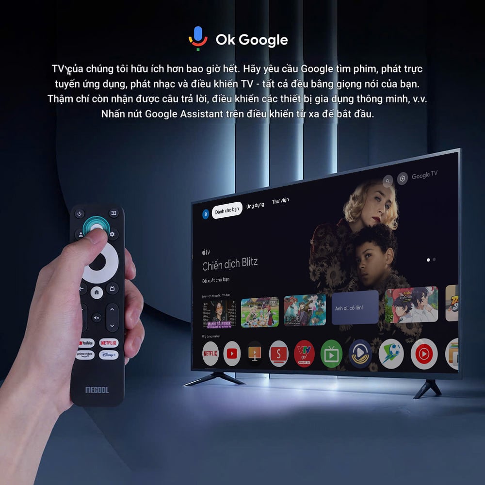 Android TV Box Mecool M2 Pro điều khiển giọng nói thông minh