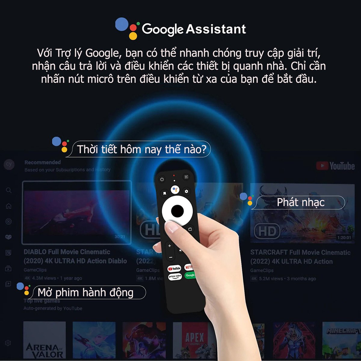 TV Box G7 Max Android TV 11 RAM 4G + 64G LAN 1000M Điều Khiển Bằng Giọng Nói