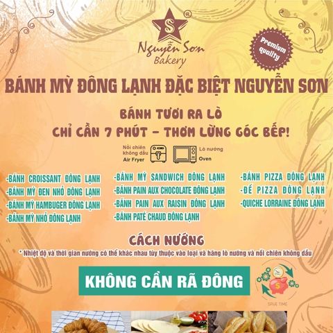 HƯỚNG DẪN NƯỚNG BÁNH ĐÔNG LẠNH NGUYỄN SƠN