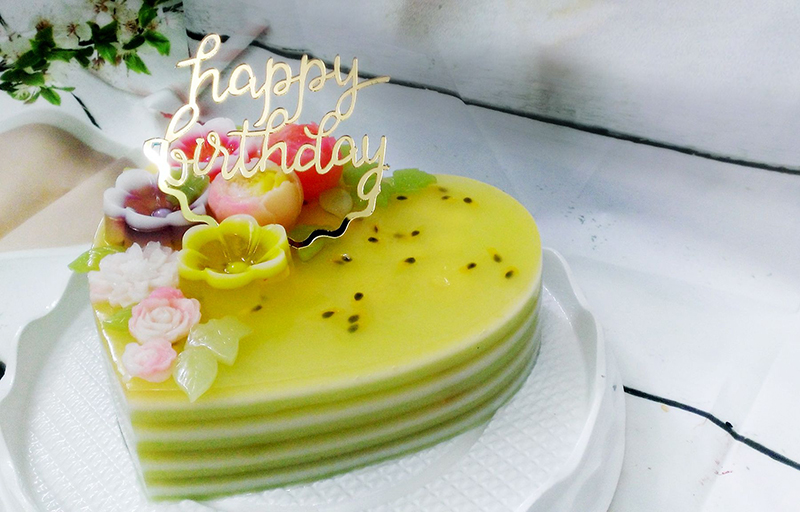 Bánh sinh nhật rau câu 3d hình bông hoa Ngũ sắc  Bánh kem cao cấp