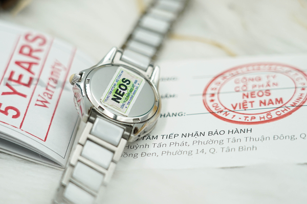 đồng hồ nữ dây sứ neos n-20690AL sapphire chính hãng bảo hành 5 năm