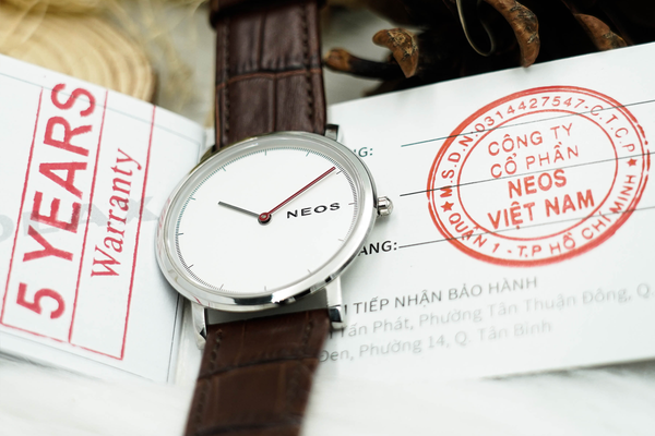 đồng hồ nam dây da Neos N-40707M sapphire bảo hành chính hãng