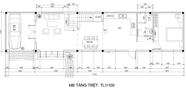 Nhà phố biệt thự ngang 20m mặt bằng trệt