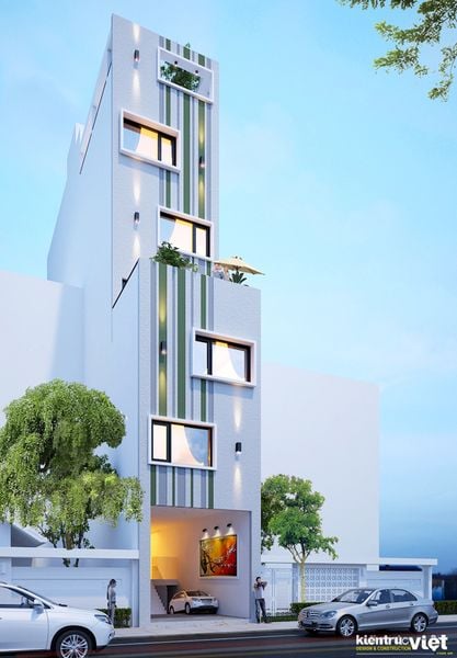 Kiến trúc nhà phố văn phòng kết hợp căn hộ cho thuê