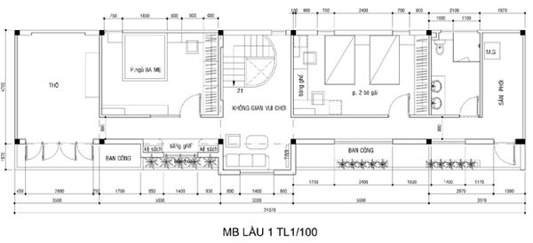 thiết kế nhà ngang 20 và sâu 5m