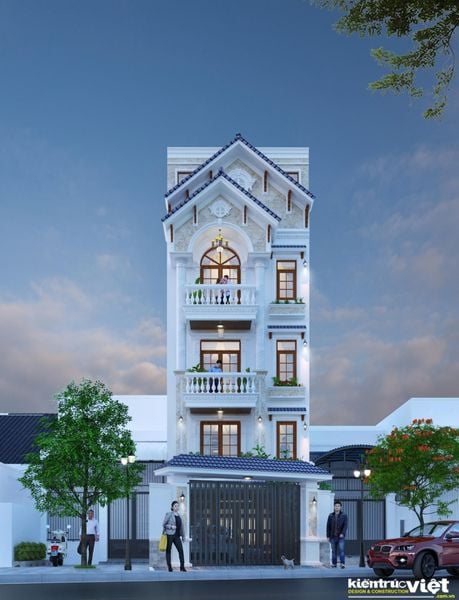 mẫu nhà phố ngang 5,6mx9m 5 tầng