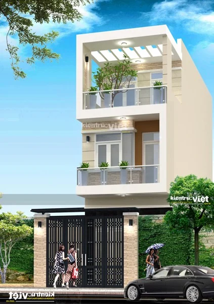 mẫu nhà phố 3 tầng ngang 4m đẹp 2021