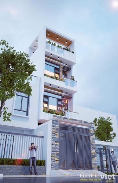 Mẫu nhà phố 4 tầng ngang 4m