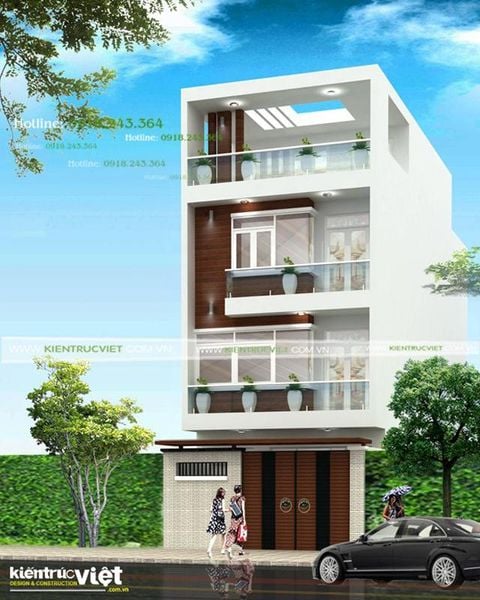 Mẫu nhà phố 4 tầng ngang 5m