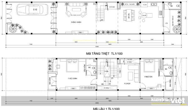 thiết kế nhà phố đẹp 7m năm 2017