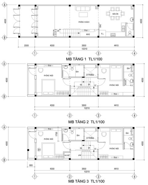 Bản Thiết Kế Nhà Lệch Tầng 4x18 Đẹp Hiện Đại