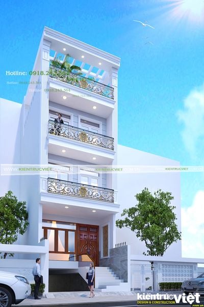 nhà 5x20 4 tầng có tầng hầm và thang máy