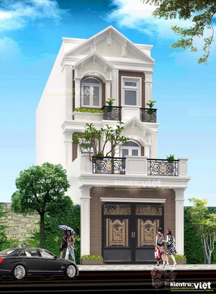 mẫu nhà phố 3 tầng ngang 4m đẹp 2021