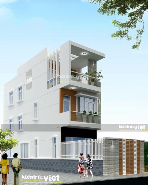 Thiết kế nhà phố 3 tầng 4.5mx16m có gara oto - Kiến Trúc Việt