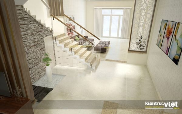 cầu thang nhà phố 6mx20m 4 tầng