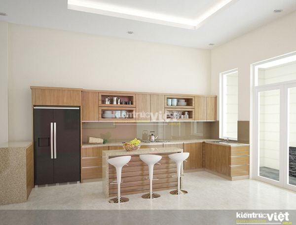 nội thất bếp nhà phố 6mx20m 4 tầng