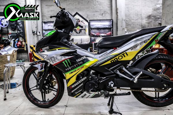 Tem Exciter 150 Candy Bạc Mẫu Proti Monster