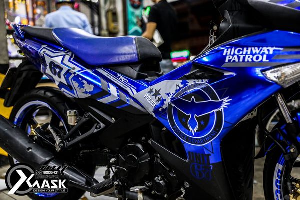 Tem Exciter 150 Candy Xanh GP Mẫu Police