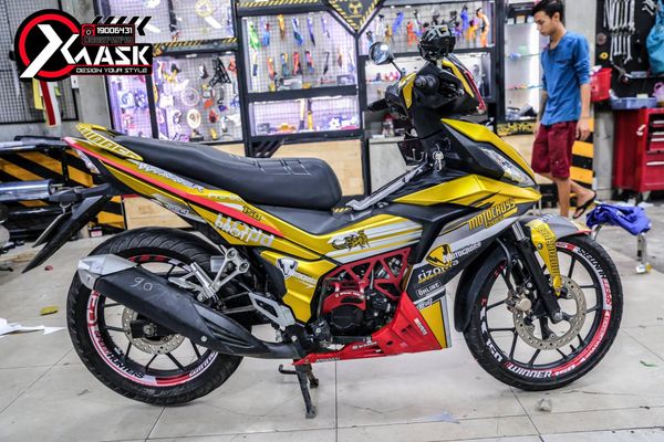Tem Winner 150 Chrome Xước Vàng Mẫu Motocross 2