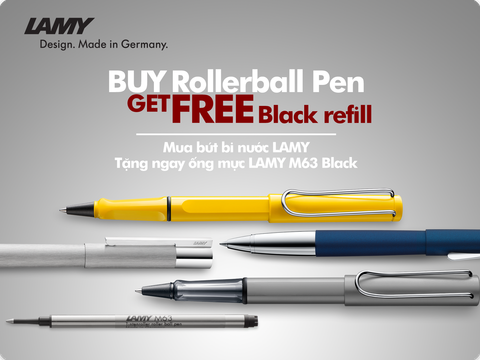 [Khuyến mãi] Mua bút bi nước LAMY tặng ống mực LAMY M63 Black