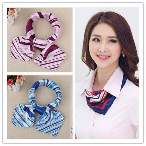 Square Satin Silk Scarf: Collar Scarves For Office Workers